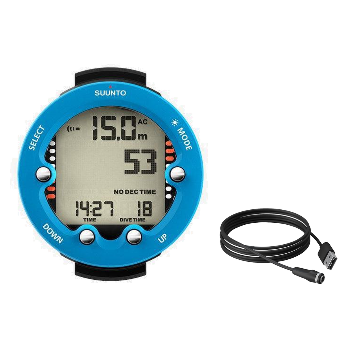 Suunto Zoop Novo Dive Computer + USB Interface Cable Package — Blue