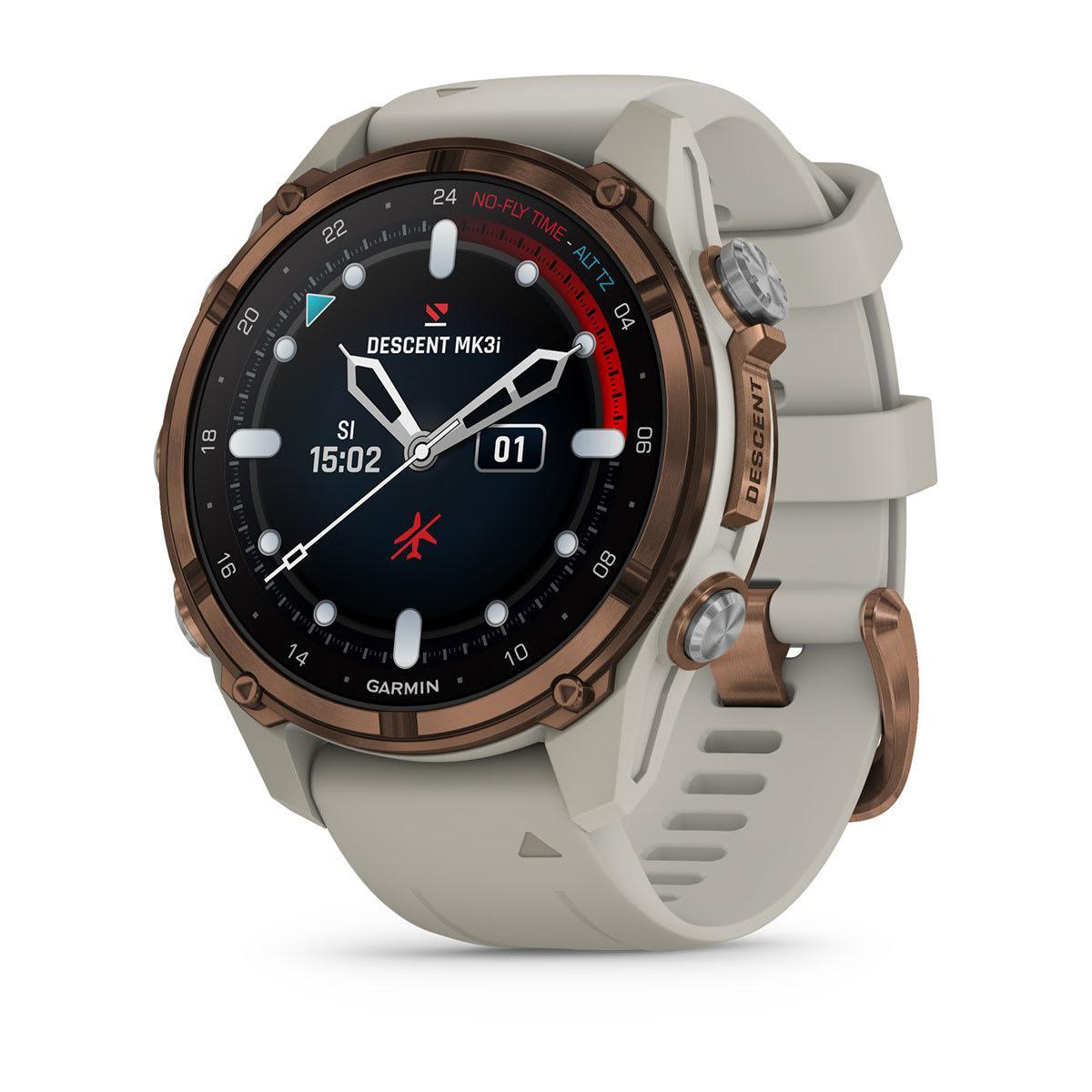 Garmin Descent Mk3i Dive Computer-43 mm-Bronze PVD Titanium with French Gray Silicone Band-