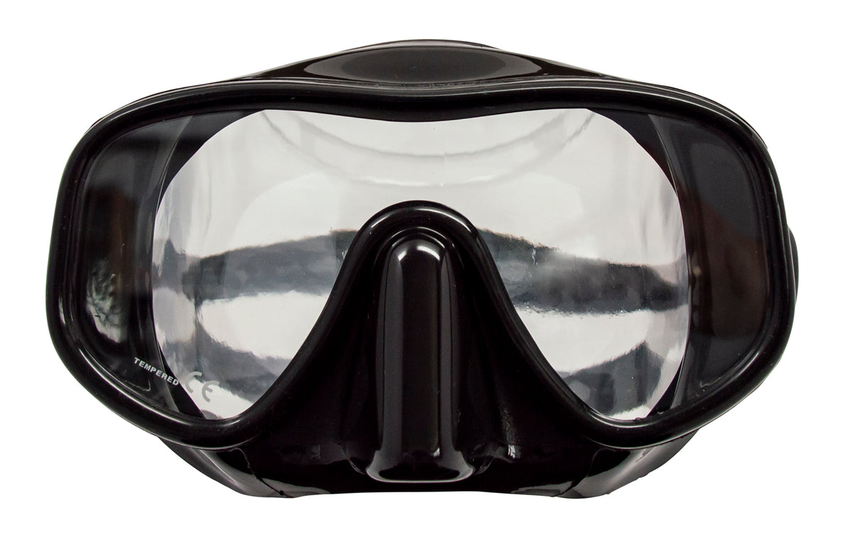 Genesis Aero Frameless Dive Mask Soft and supple 100% Silicone Skirt-Black Silicone-