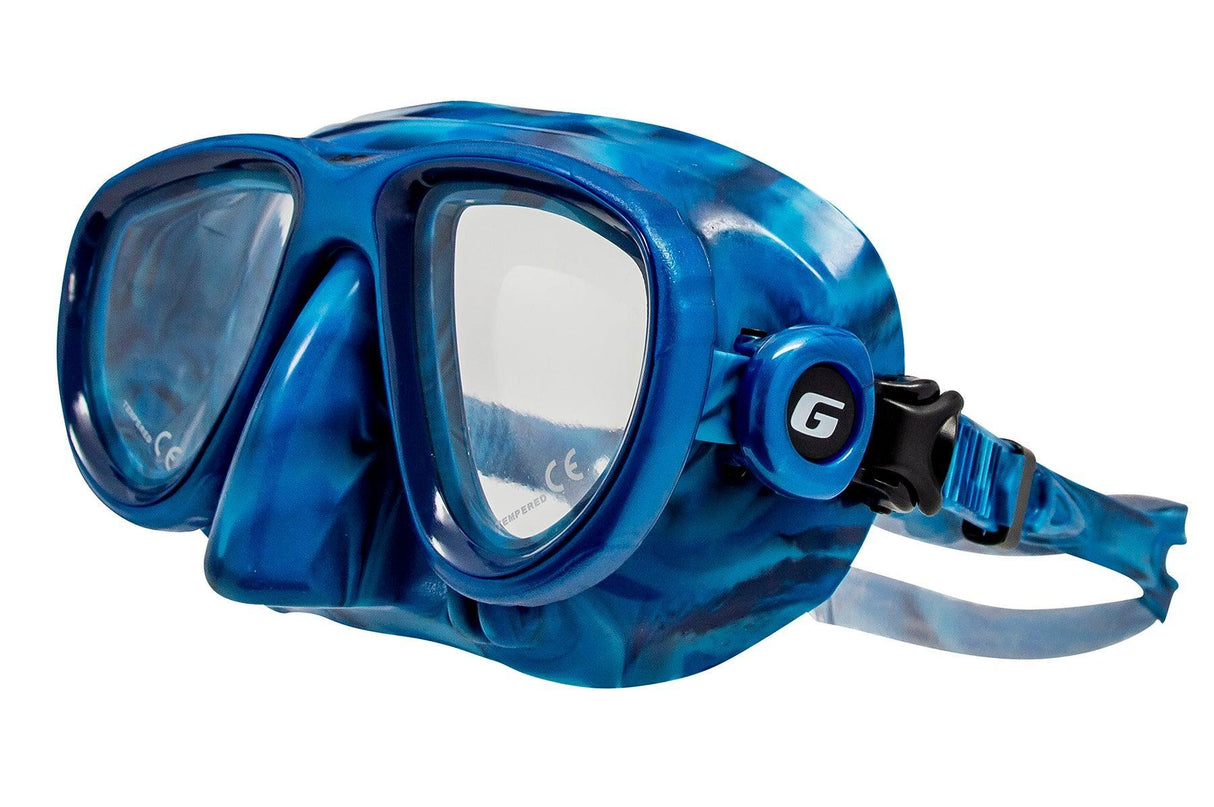 Genesis Bold Spearfishing, Free Diving, Snorkeling, or Scuba Mask with Camo Skirt-