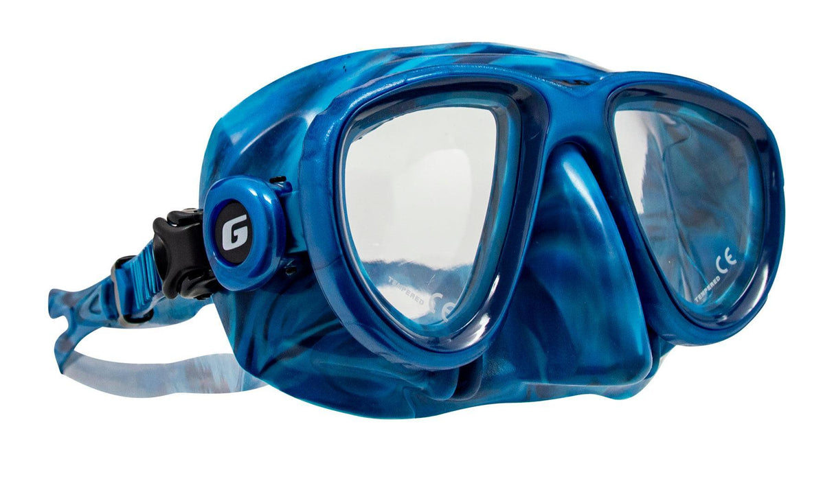 Genesis Bold Spearfishing, Free Diving, Snorkeling, or Scuba Mask with Camo Skirt-