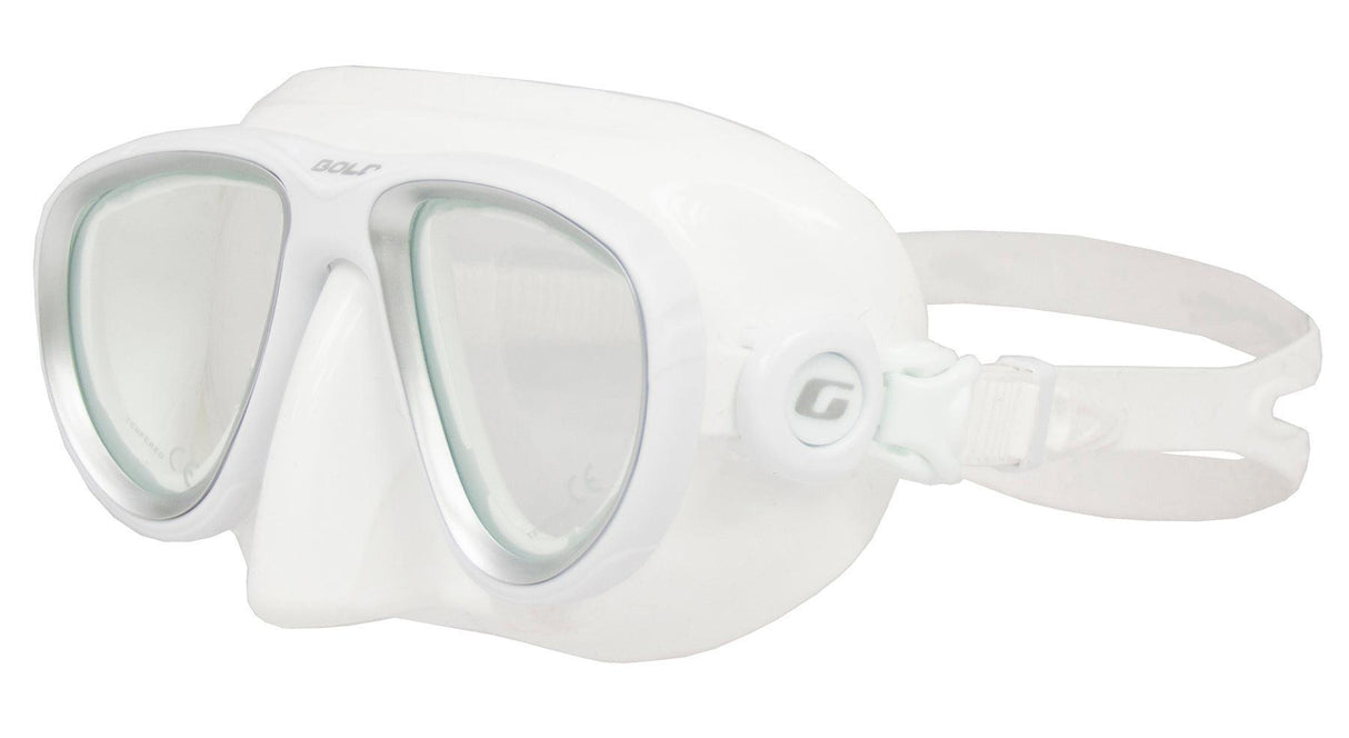 Genesis Bold Spearfishing, Free Diving, Snorkeling, or Scuba Mask with Camo Skirt-White Camo-
