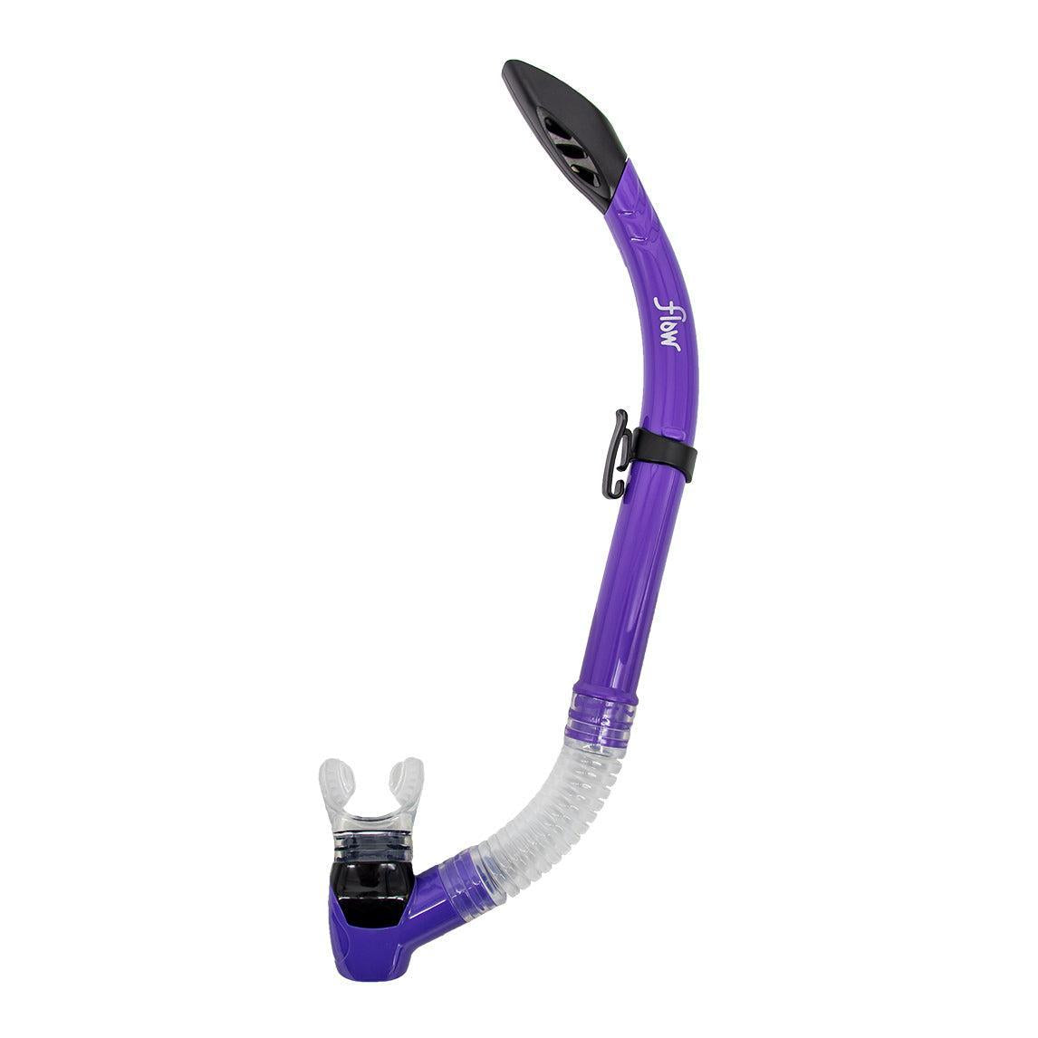 Genesis Flow Semi-Dry Snorkel Splash-Guard/Semi-Dry Top and Hypoallergenic Mouthpiece-Ultra Violet-