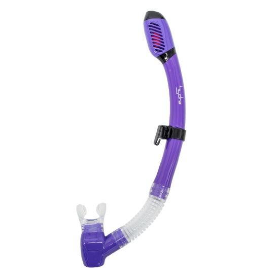 Genesis Hydra Dry Snorkel Dry Valve Top and Hypoallergenic Mouthpiece-Ultra Violet-