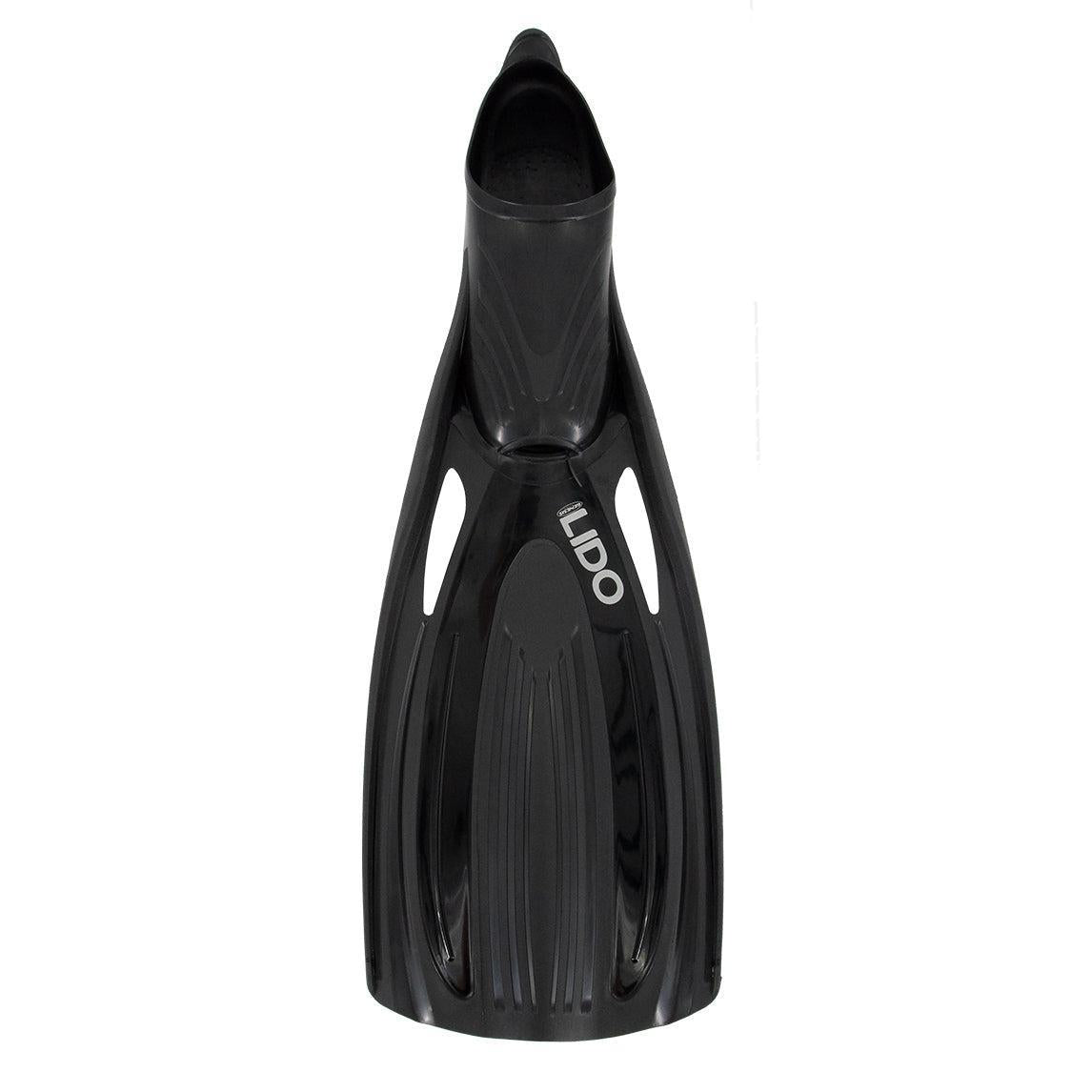 Genesis Lido Full Foot Fin Lightweight, Powerful Full Length Scuba and Snorkeling Fin-Black-LG-