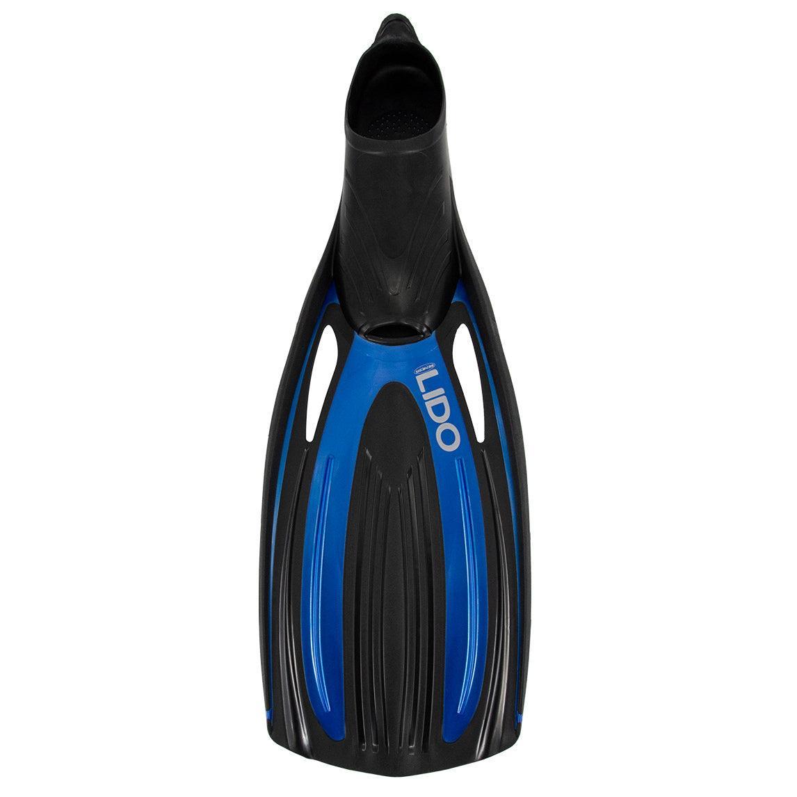 Genesis Lido Full Foot Fin Lightweight, Powerful Full Length Scuba and Snorkeling Fin-Blue-MD-