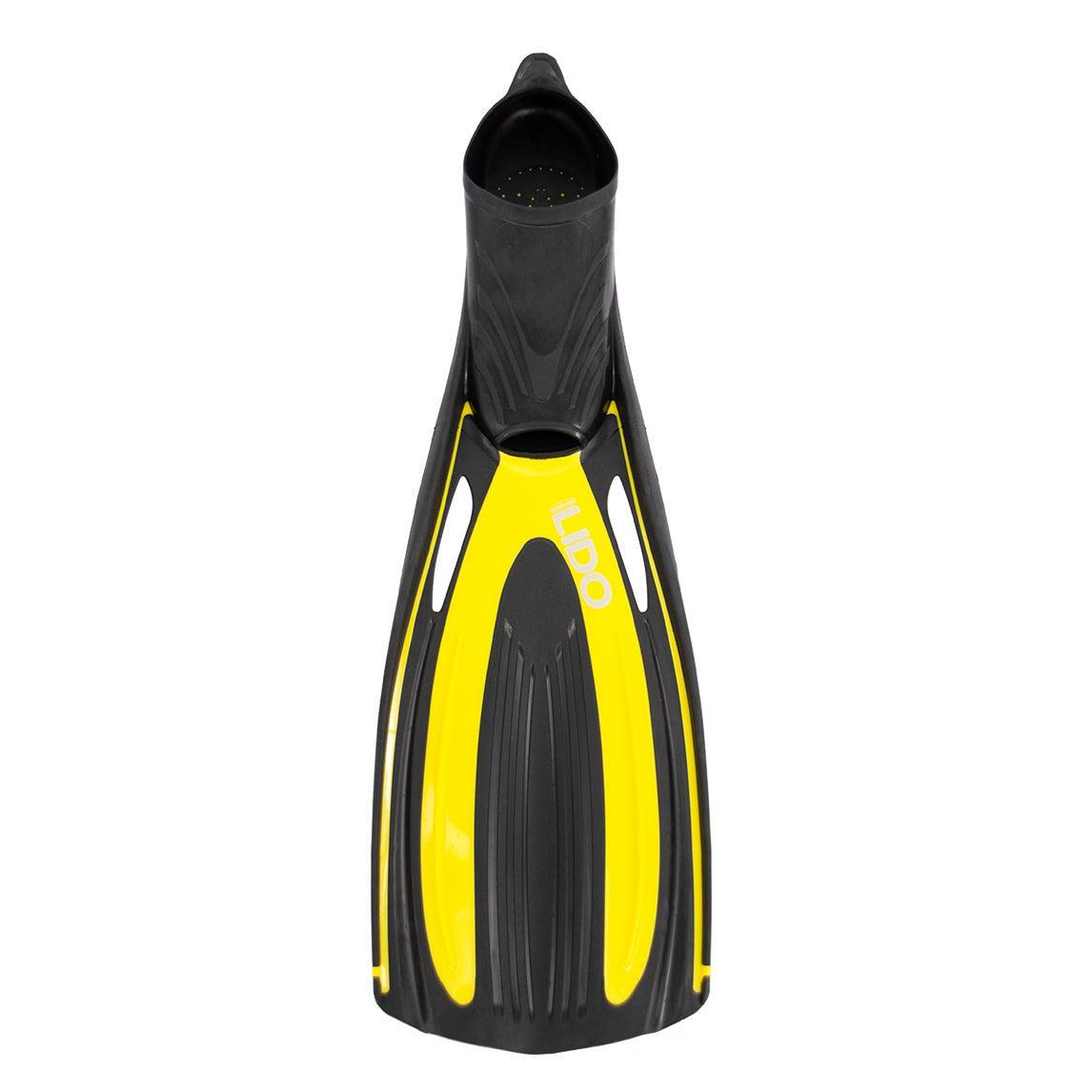 Genesis Lido Full Foot Fin Lightweight, Powerful Full Length Scuba and Snorkeling Fin-Yellow-SM-