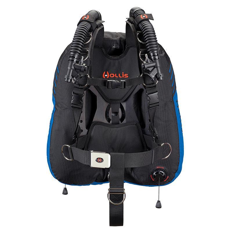 Hollis CRIB double tank rig, DT 45 Dual wing in Blue, front view