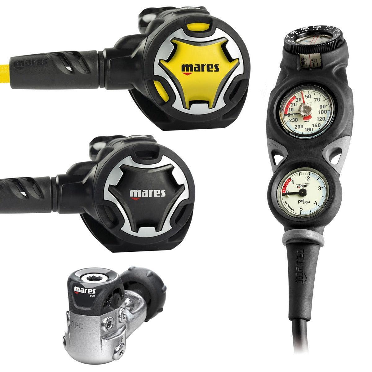 Mares Dual 15X Regulator with Dual Octo and Mission 3 Console