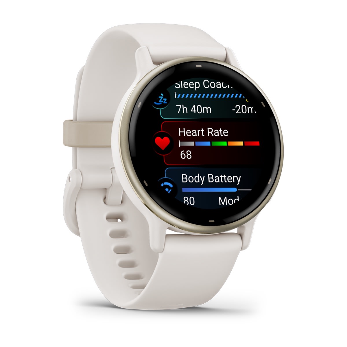 Garmin vívoactive 5 AMOLED GPS Fitness Smartwatch – Ivory and Cream Gold