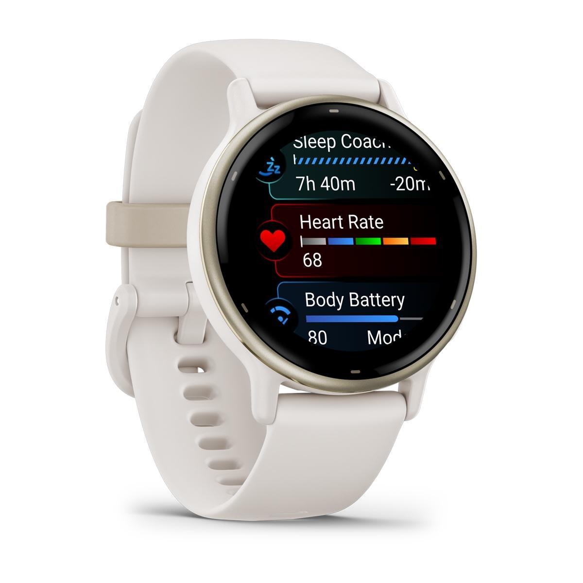 Garmin vívoactive 5 AMOLED GPS Fitness Smartwatch – Ivory and Cream Gold