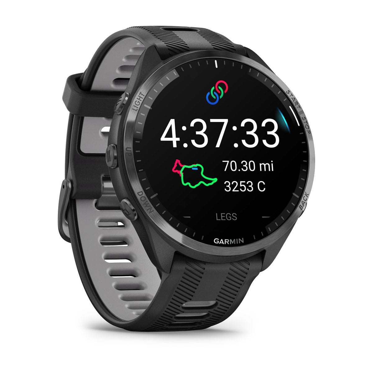 Garmin Forerunner 965 AMOLED GPS Running Smartwatch – Black / Powder Gray