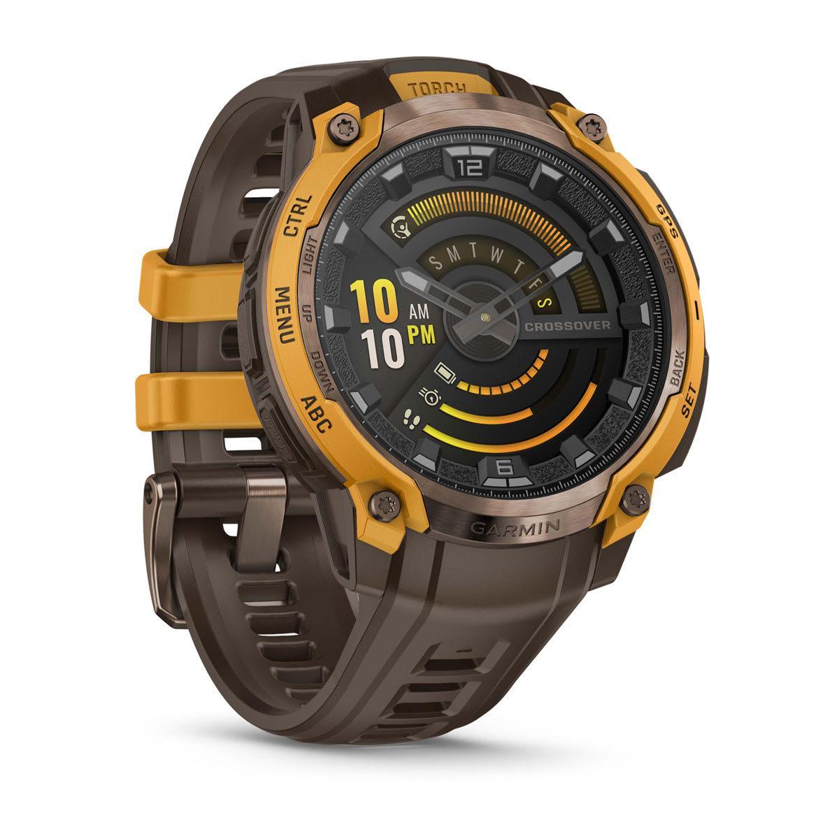 Garmin Instinct Crossover Hybrid GPS Smartwatch – AMOLED / Bronze/Sunburst