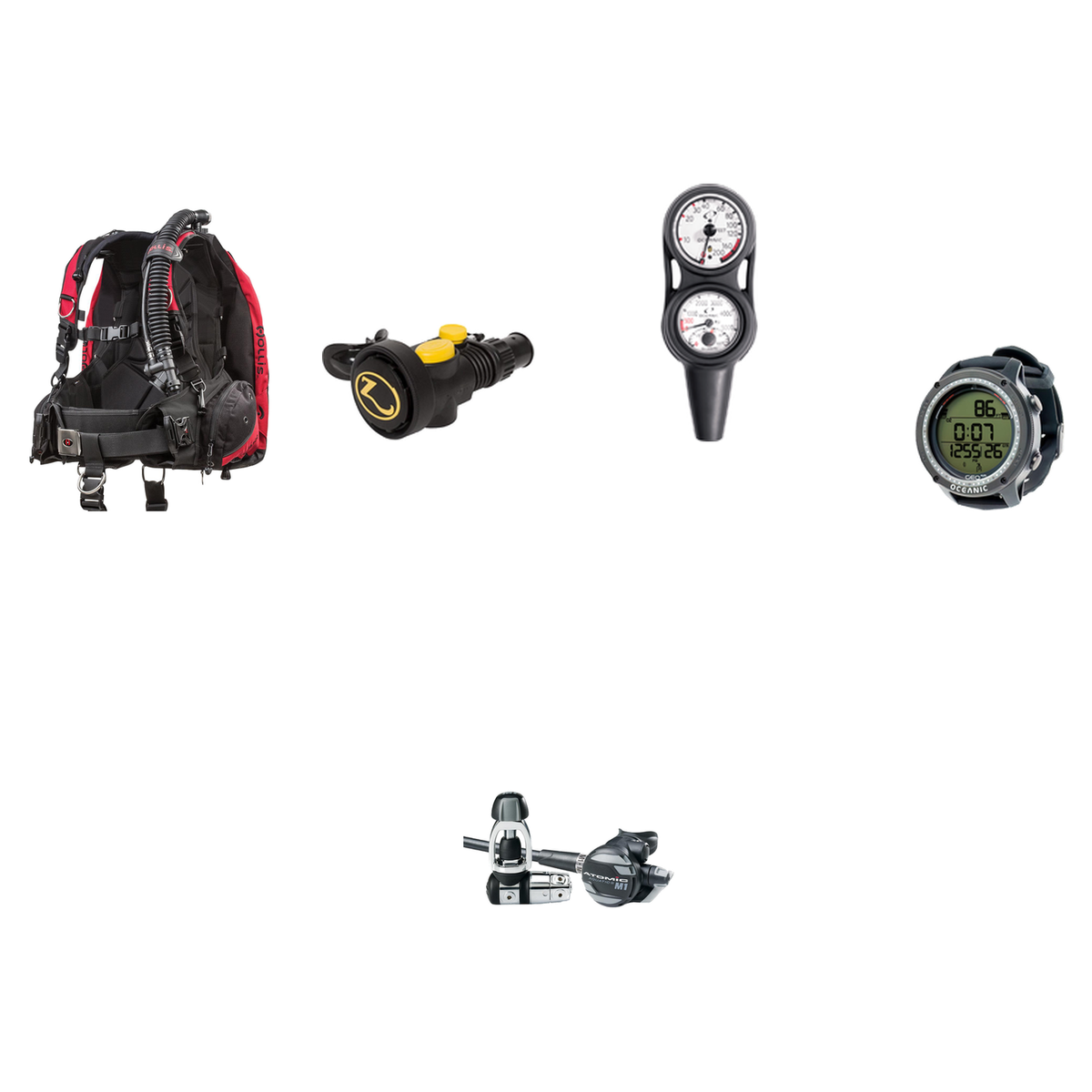 Atomic Aquatics Advanced Scuba Package (Level 3) – BC2 BCD + ST1 Sealed Regulator + Zeagle Octo Z II + Oceanic Maxdepth Cons…