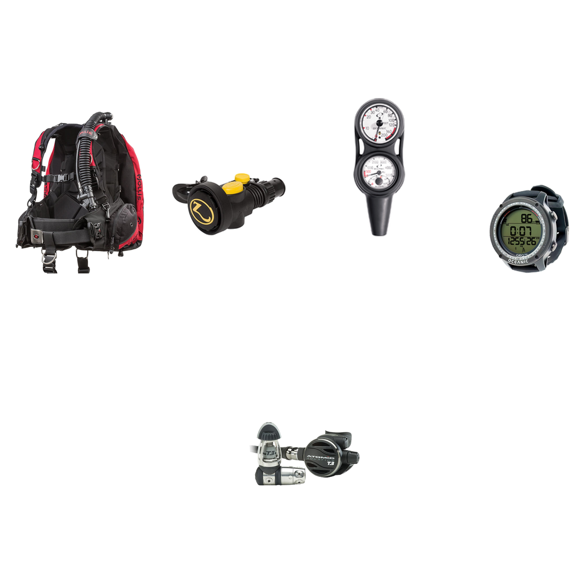 Atomic Aquatics Pro Scuba Package (Level 4) – BC2 BCD + T3 Titanium Regulator + Zeagle Octo Z II + Oceanic Maxdepth Console…