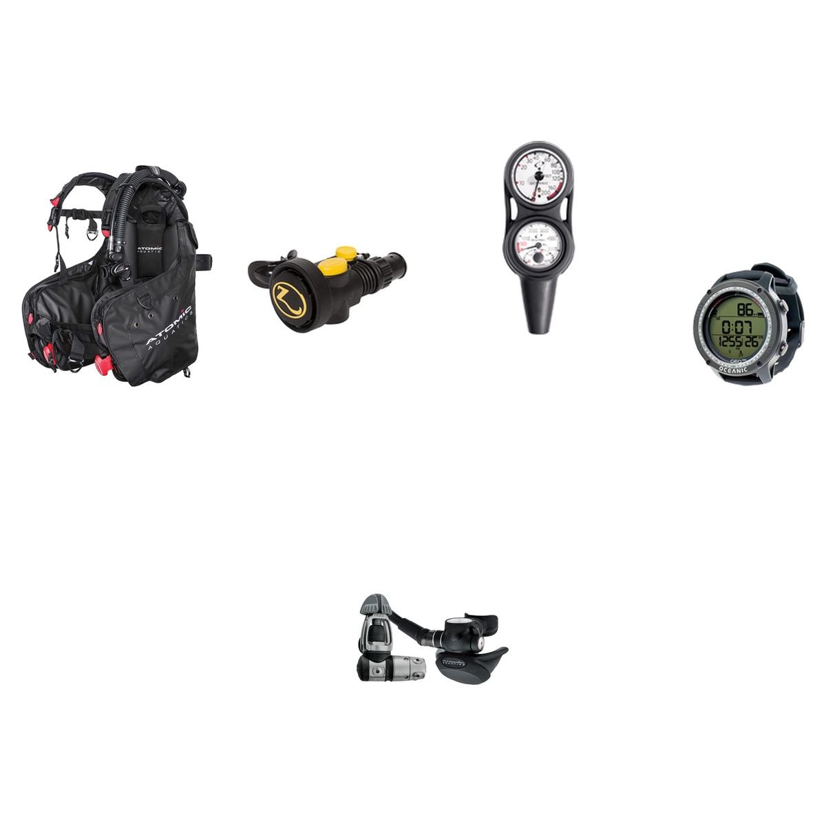 Atomic Aquatics Pro Scuba Package (Level 4) – BC2 BCD + T3 Titanium Regulator + Zeagle Octo Z II + Oceanic Maxdepth Console…