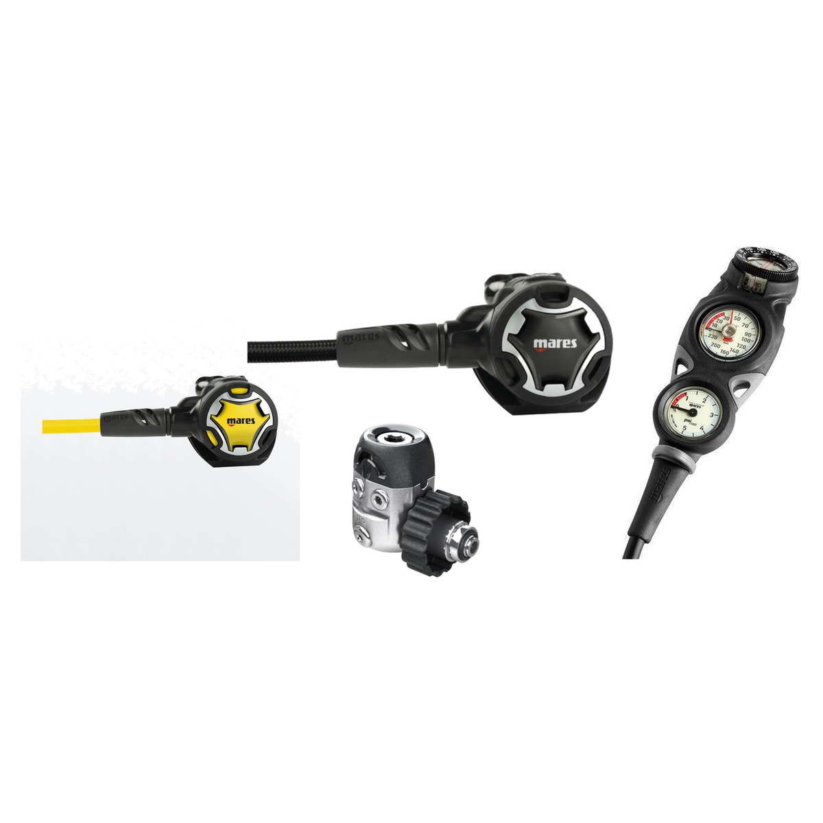 Mares Dual 15X Regulator with Dual Octo and Mission 3 Console — DIN