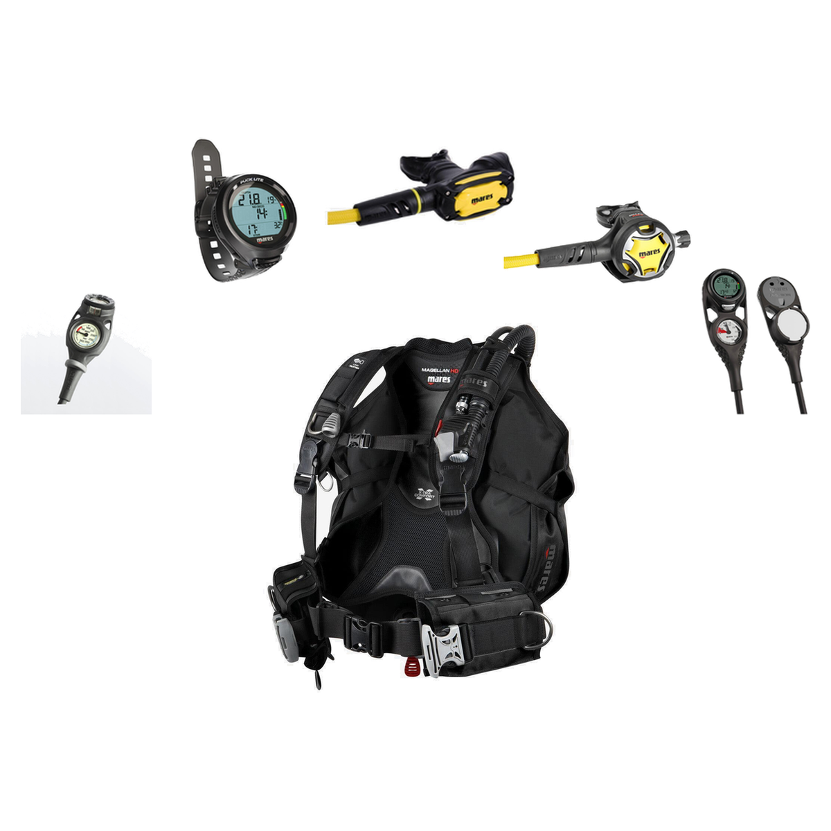 Mares Entry Level Scuba Package — Black/Black