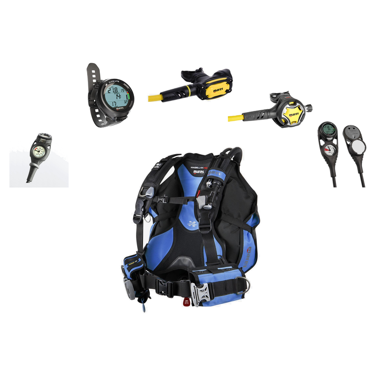 Mares Entry Level Scuba Package — Black/Blue