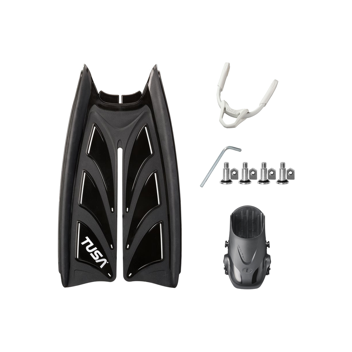 Tusa Color Kit Build – Hyflex Zoom Fins with Bungee Strap (Blades + Foot Pockets + Straps + Hardware) — includes Tusa Hyflex…