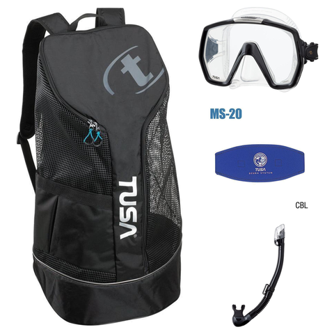 Tusa Freedom HD Mask + Tusa Hyperdry Elite II + Tusa Mask Strap + Meshbag
