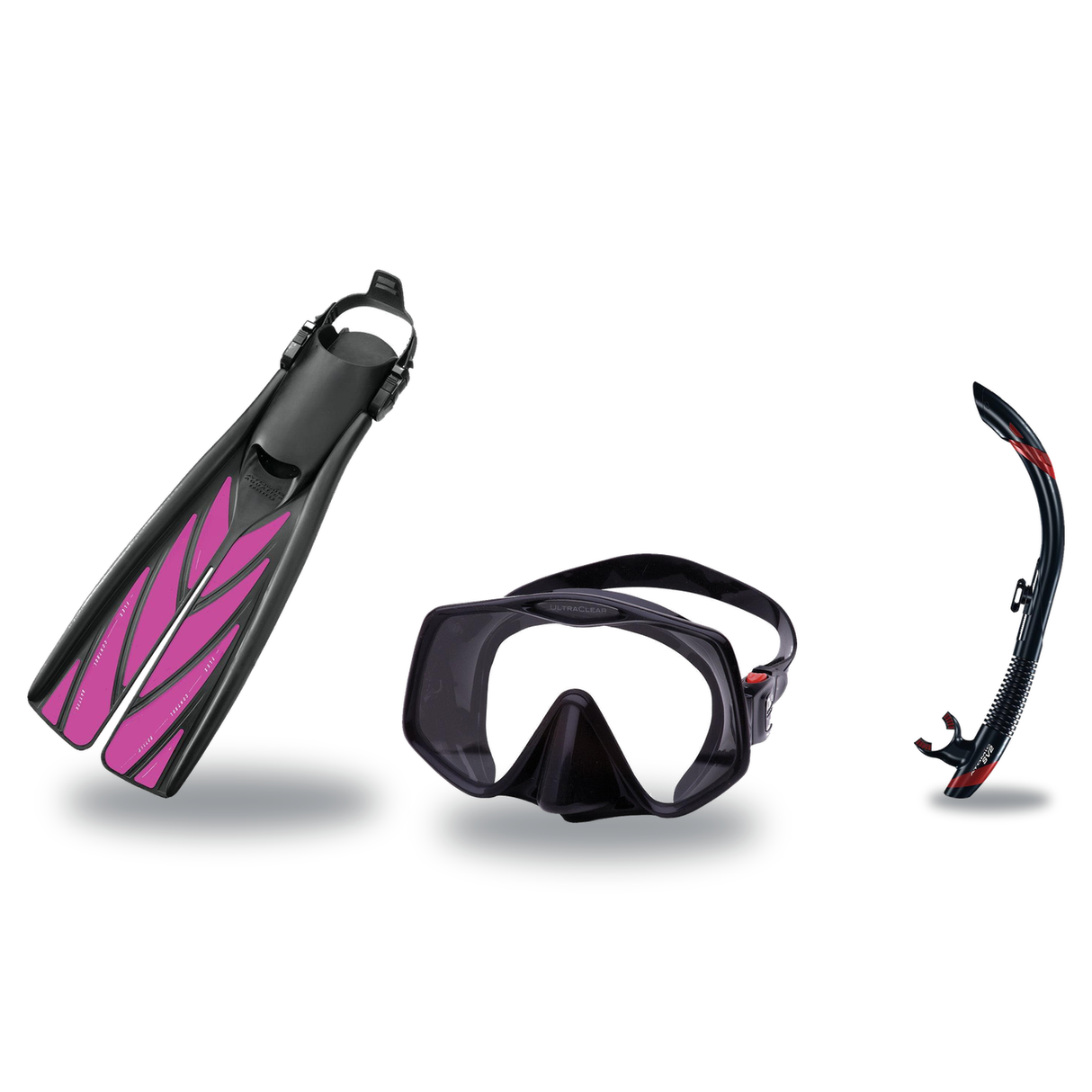 Atomic Aquatics Mask Fin Snorkel Package – Venom, Arc SubFrame or Frameless 2 Mask + SV2 Snorkel + Blade Fins — Frameless 2,…