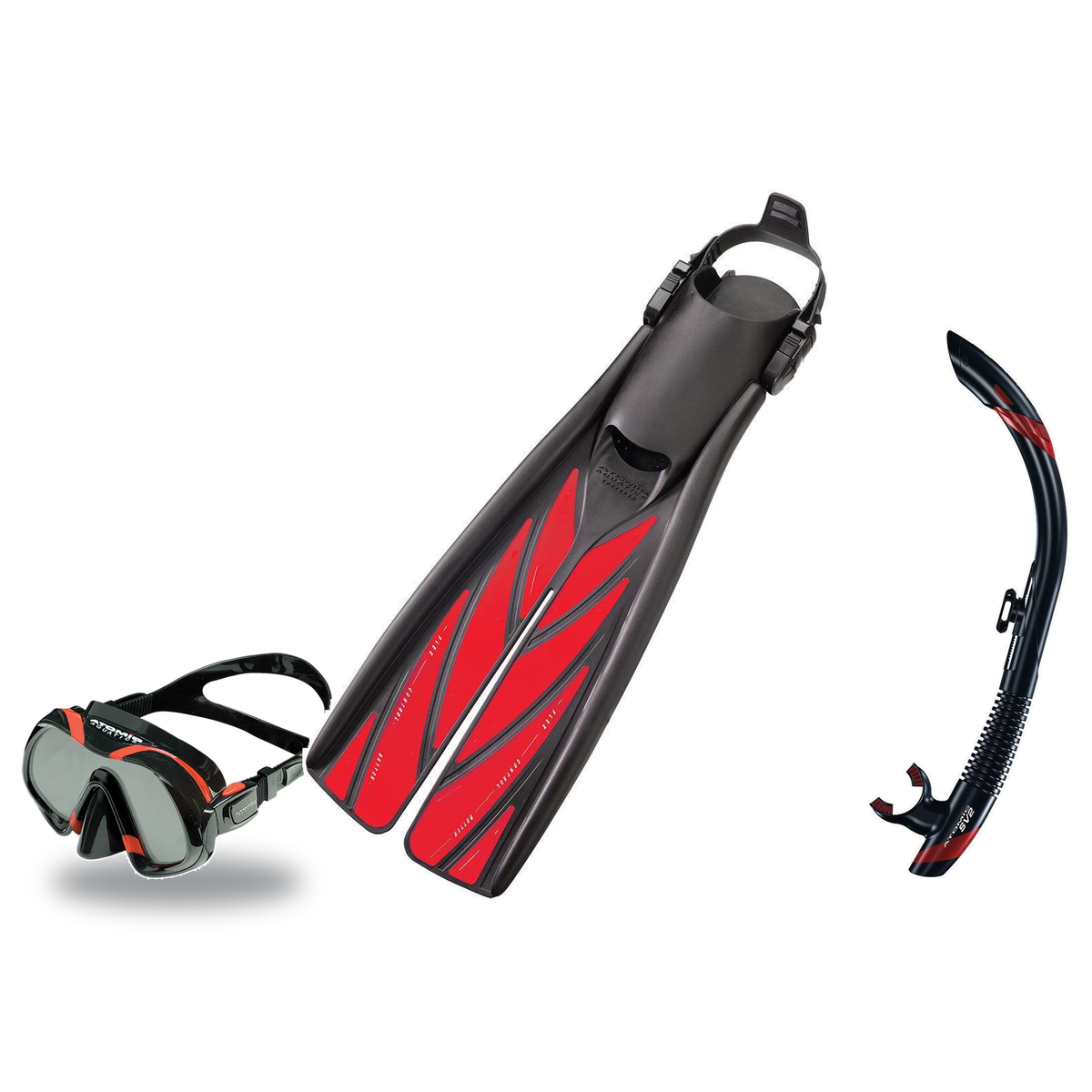 Atomic Aquatics Mask Fin Snorkel Package – Venom, Arc SubFrame or Frameless 2 Mask + SV2 Snorkel + Open Heel Fins — includes…