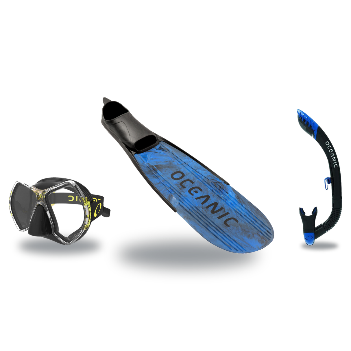 Oceanic Mask Fin Snorkel Package – Cyanea Dual Lens, Shadow Single Lens or Mini Shadow Single Lens Mask + Ultra Dry 2 Snorke…