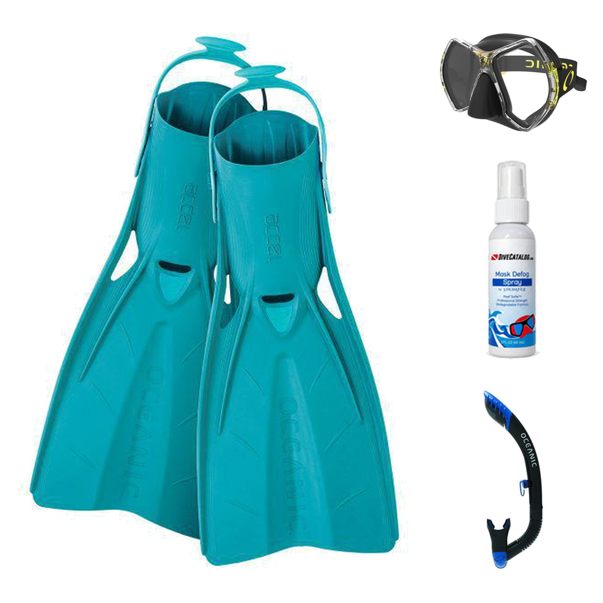 Oceanic Mask Fin Snorkel Package – Cyanea Dual Lens, Shadow Single Lens or Mini Shadow Single Lens Mask + Ultra Dry 2 Snorke…