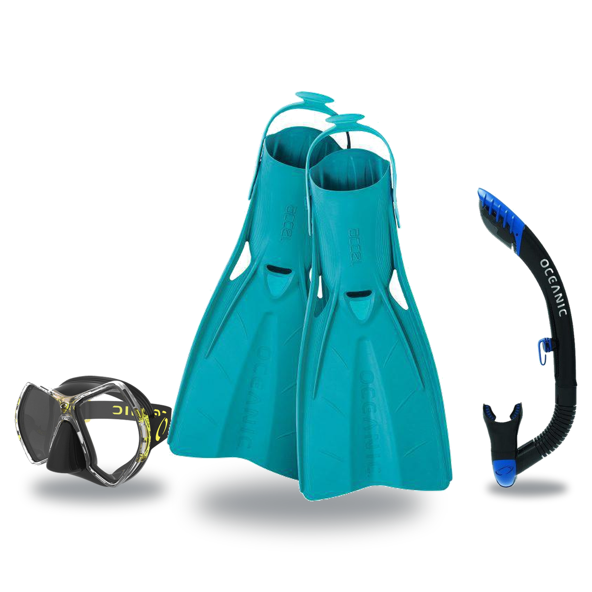 Oceanic Mask Fin Snorkel Package – Cyanea Dual Lens, Shadow Single Lens or Mini Shadow Single Lens Mask + Ultra Dry 2 Snorke…