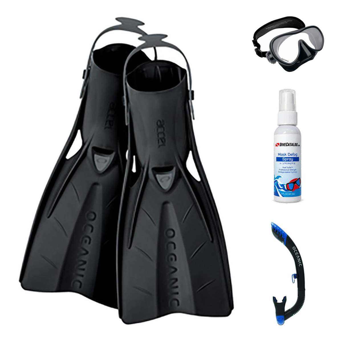 Oceanic Mask Fin Snorkel Package – Mini Shadow Single Lens, Shadow Single Lens or Predator Dual Lens Ultra Low-Volume Camo F…