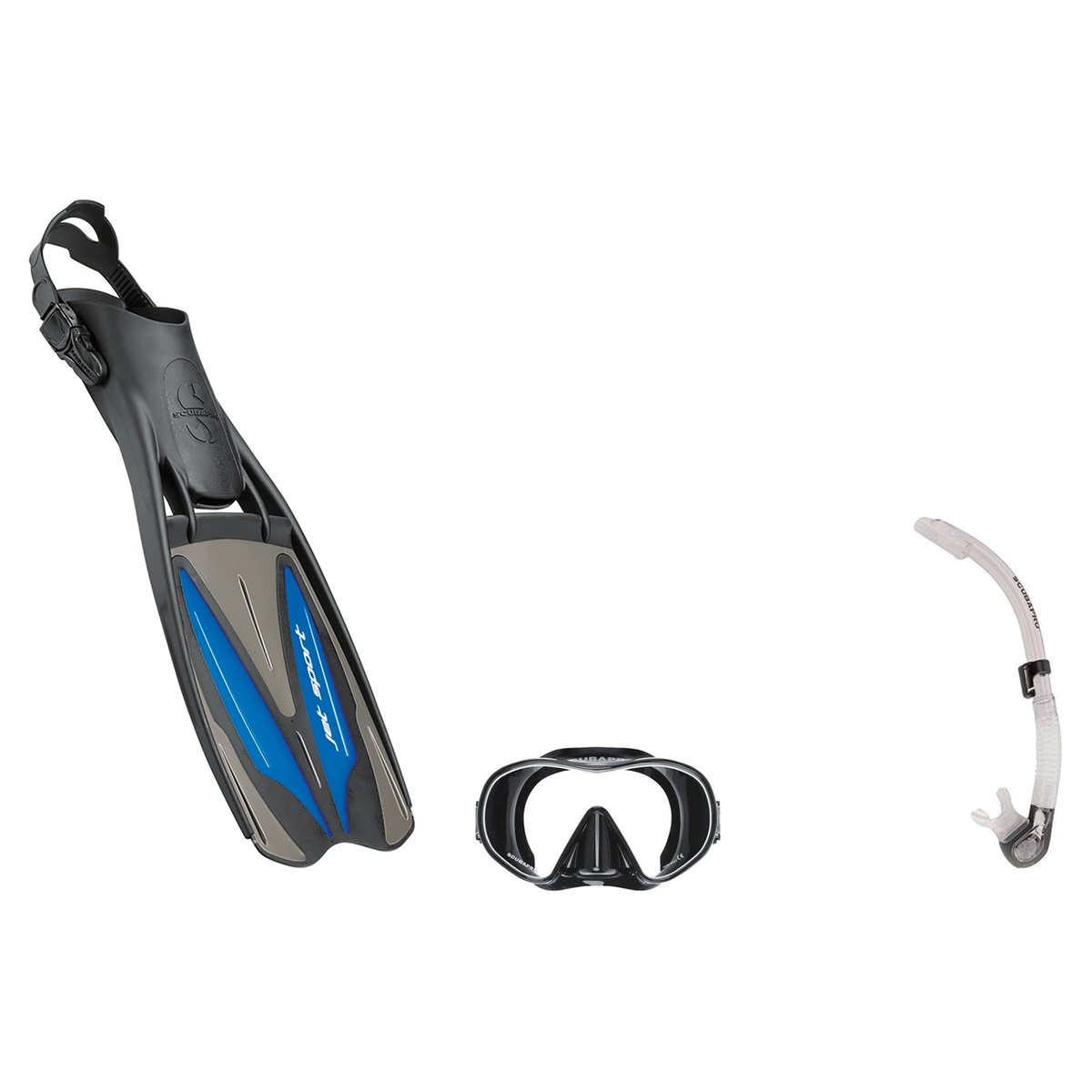 Scubapro Mask Fin Snorkel Package – Crystal Vu Plus Purge, Crystal Vu Plus or Solo Frameless Mask + Nexus Purge Valve Snorke…