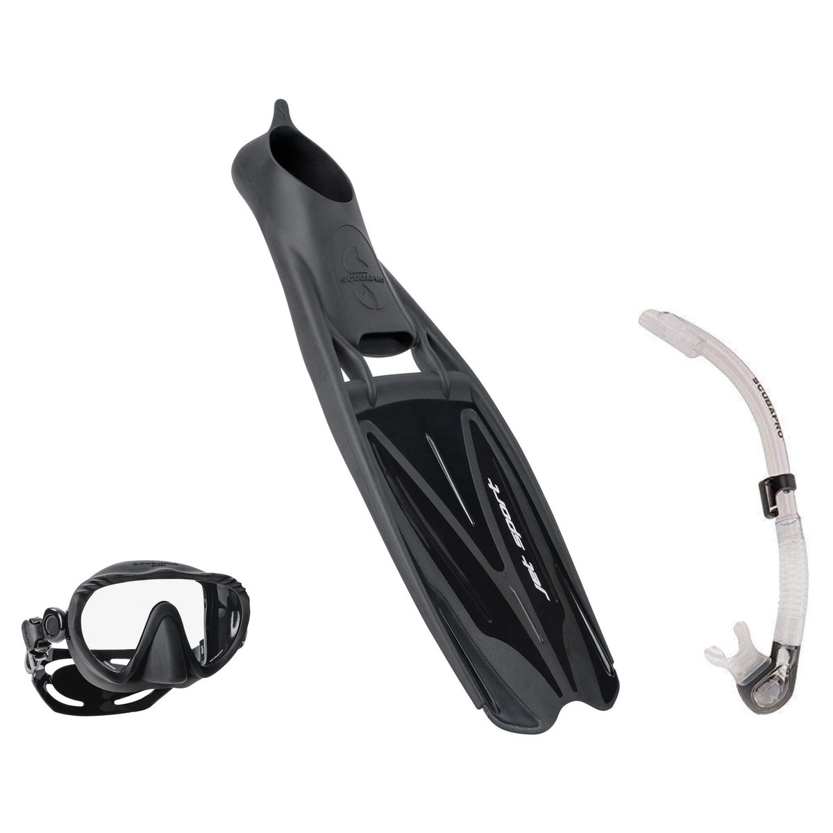 Scubapro Mask Fin Snorkel Package – Ghost, Spectra or Spectra Mini Mask + Nexus Purge Valve Snorkel + GO Travel Fins — Ghost…