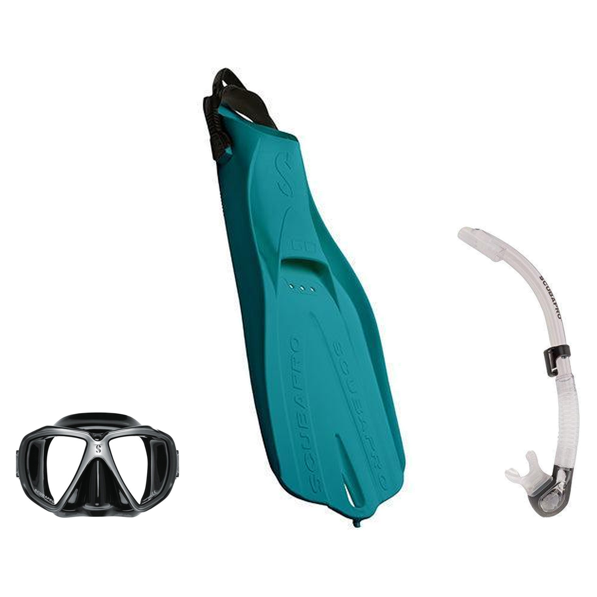 Scubapro Mask Fin Snorkel Package – Ghost, Spectra or Spectra Mini Mask + Nexus Purge Valve Snorkel + GO Travel Fins — Spect…