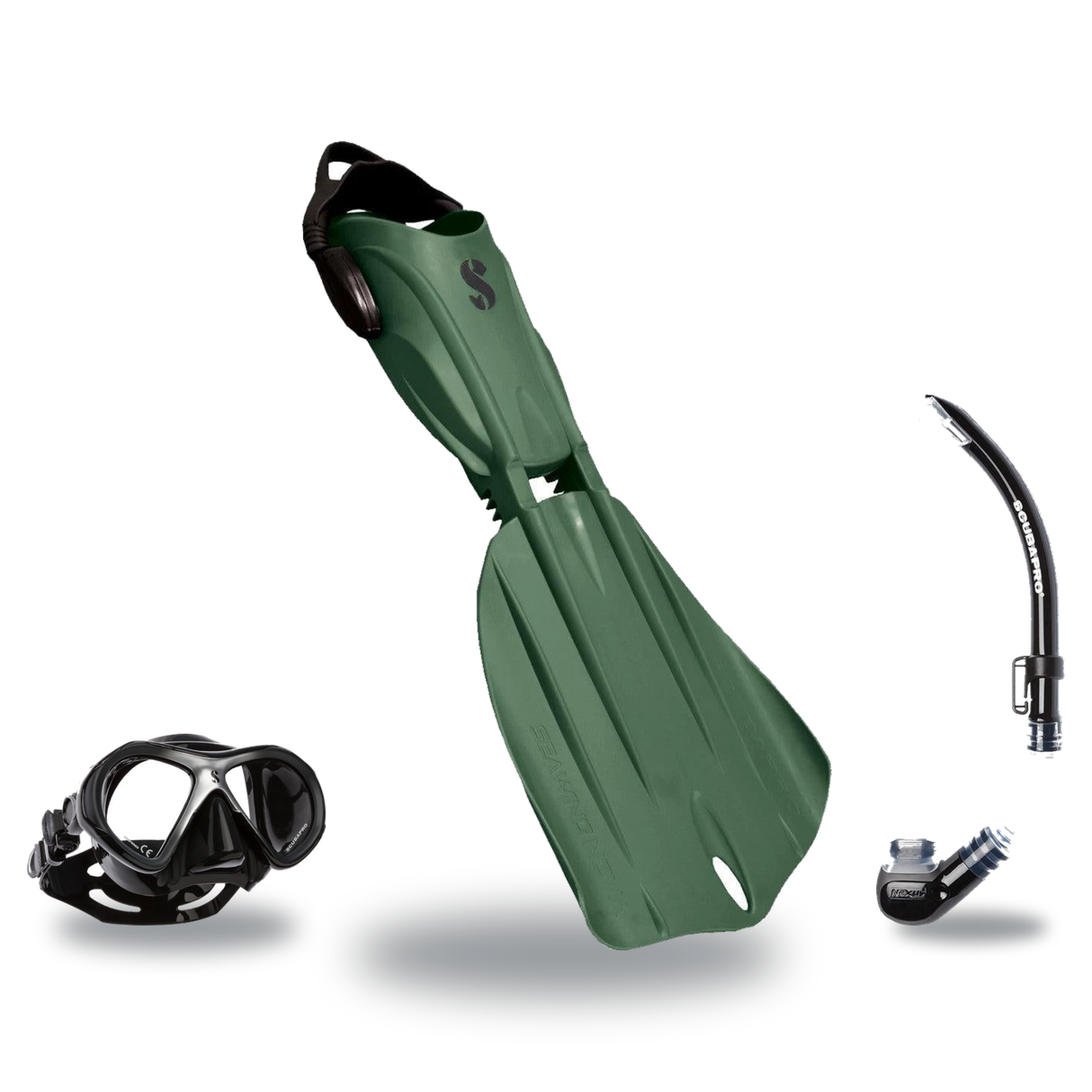 Scubapro Mask Fin Snorkel Package – Zoom, Spectra or Spectra Mini Mask + Nexus Purge Valve Snorkel + Seawing Supernova Fins…