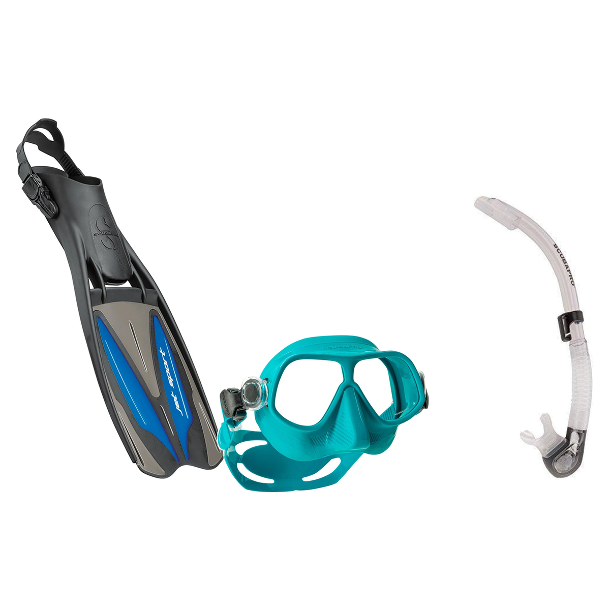 Scubapro Mask Fin Snorkel Package – Steel Comp, Steel Pro Frameless or Crystal Vu Plus Purge Mask + Nexus Purge Valve Snorke…