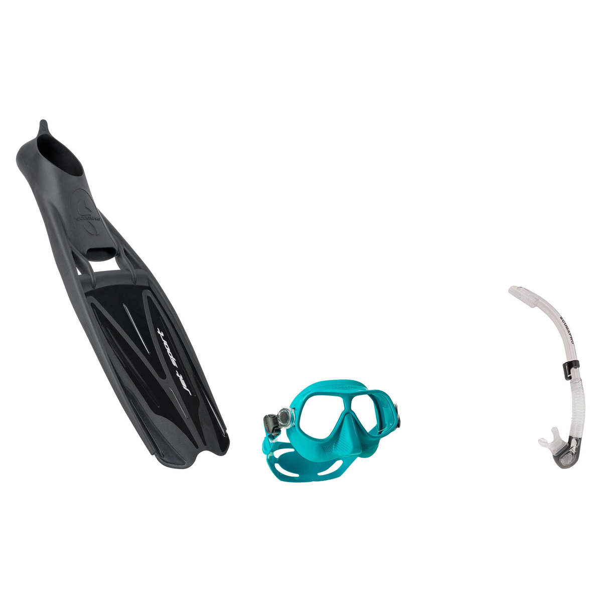 Scubapro Mask Fin Snorkel Package – Steel Comp, Steel Pro Frameless or Crystal Vu Plus Purge Mask + Nexus Purge Valve Snorke…