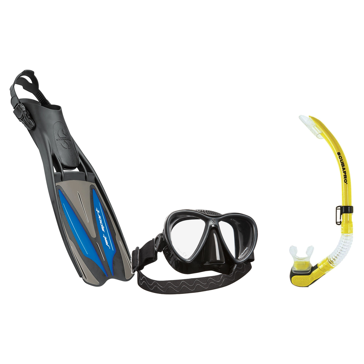 Scubapro Mask Fin Snorkel Package – Synergy Twin, Frameless or Gorilla Frameless Mask + Nexus Purge Valve Snorkel + GO Trave…