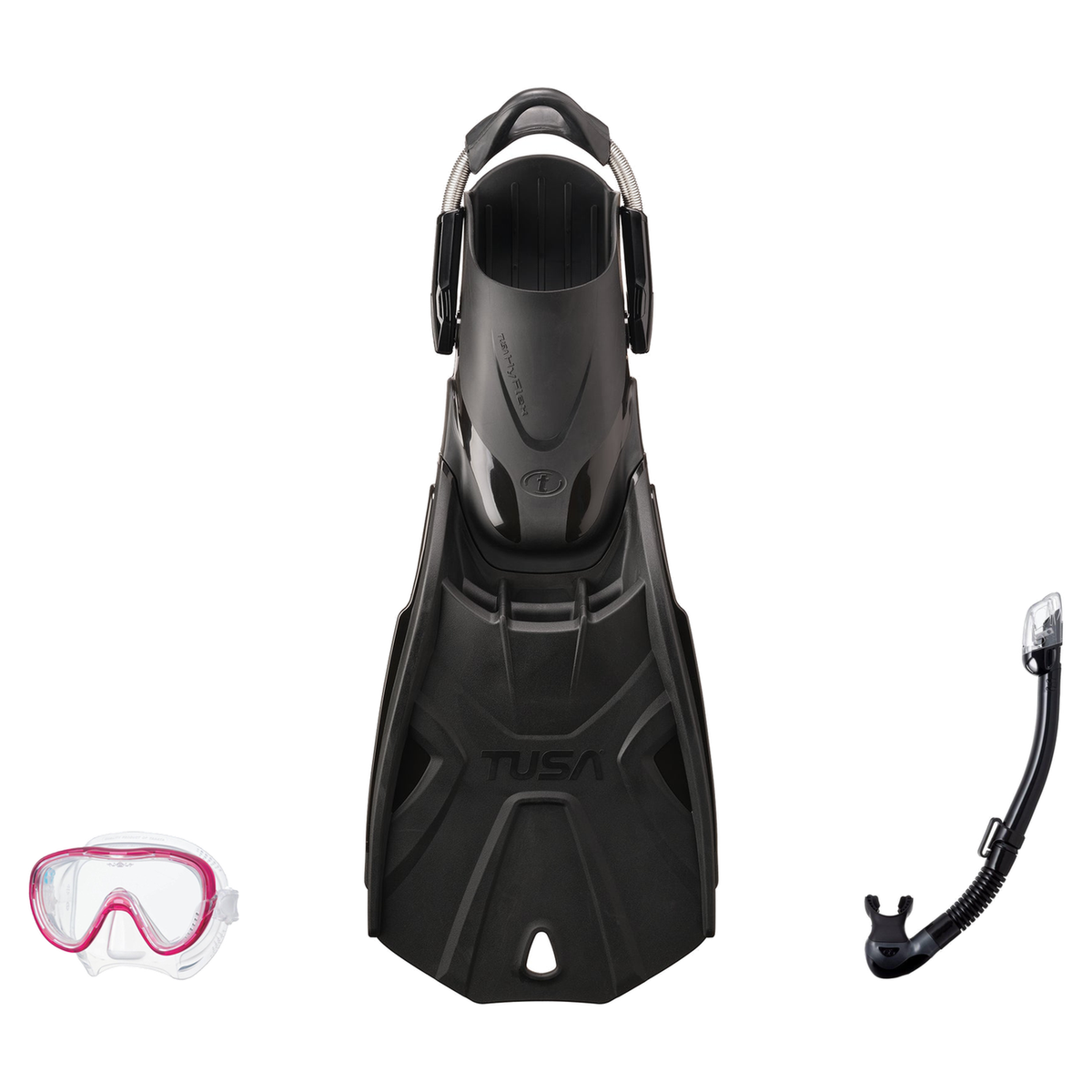 Tusa Mask Fin Snorkel Package – Freedom Elite Single Lens, Tina Single Lens or Imprex 3-D Hyperdry Single Lens Mask + Hyperd…