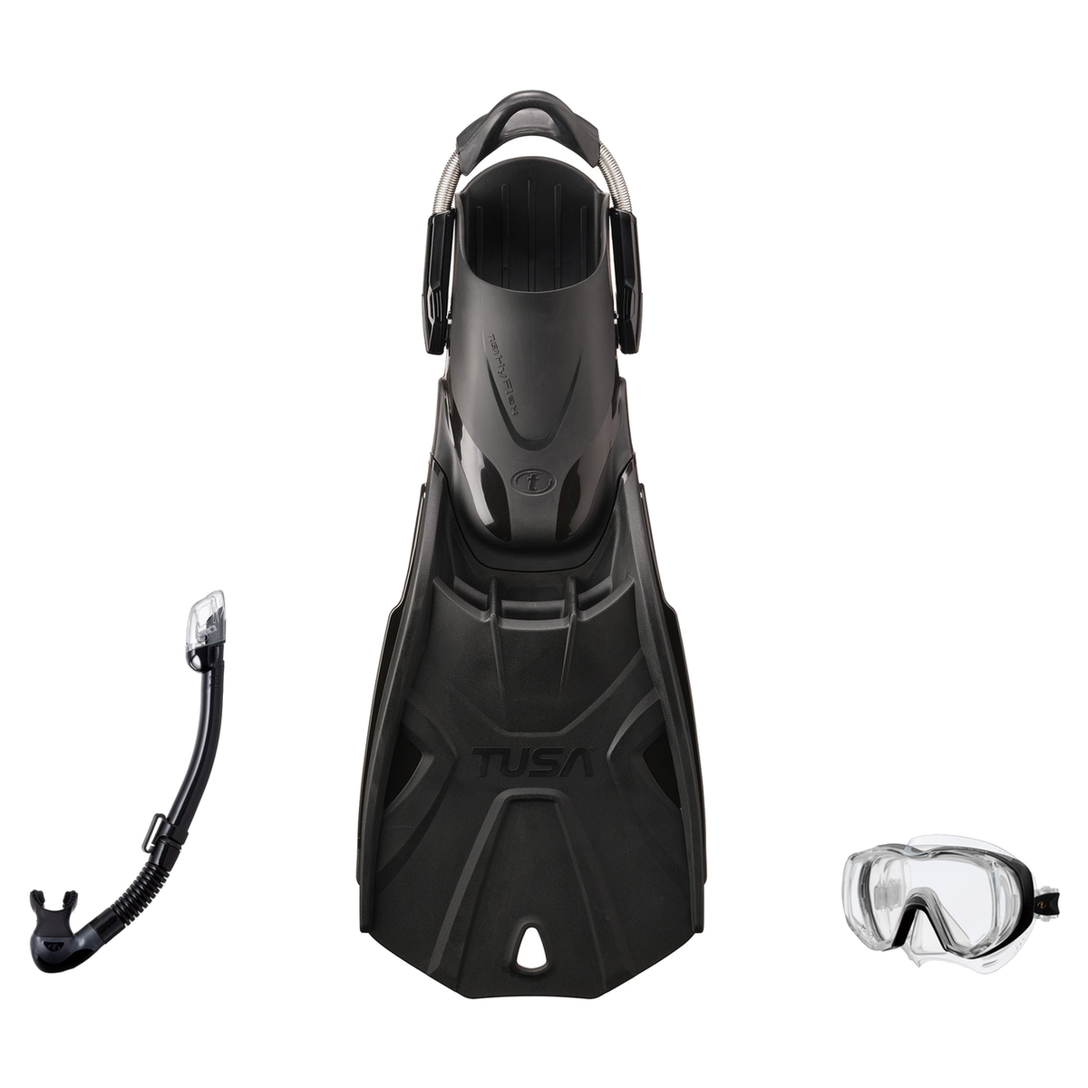 Tusa Mask Fin Snorkel Package – Freedom Tri-Quest Single Lens, Tina Single Lens or Ino Mask + Hyperdry Elite II Snorkel + Hy…