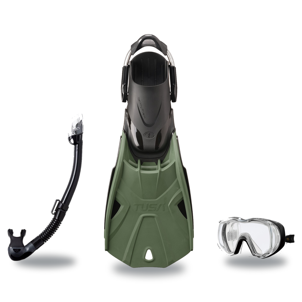 Tusa Mask Fin Snorkel Package – Freedom Tri-Quest Single Lens, Tina Single Lens or Ino Mask + Hyperdry Elite II Snorkel + Hy…