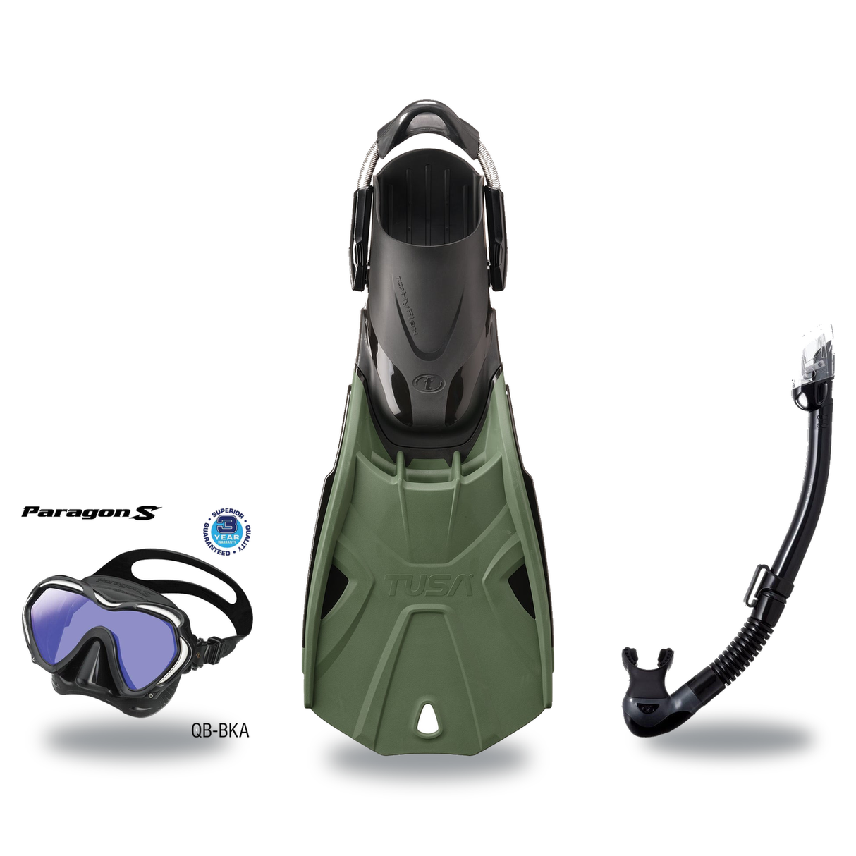 Tusa Mask Fin Snorkel Package – Paragon Professional, Paragon S Single Lens or Zensee Pro Mask + Hyperdry Elite II Snorkel +…