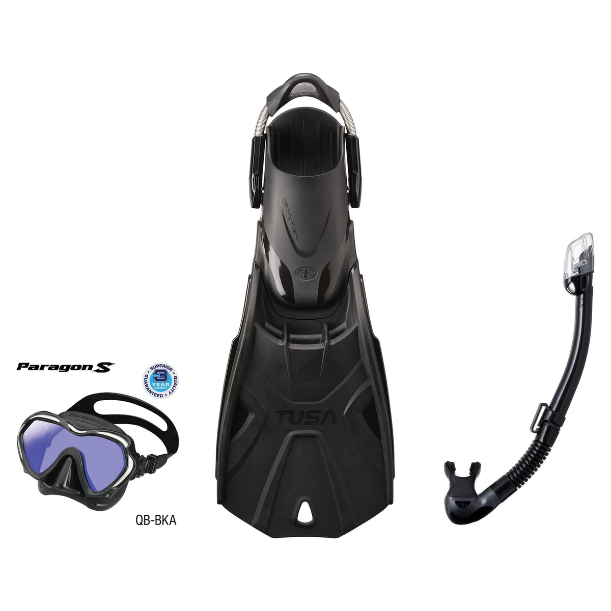 Tusa Mask Fin Snorkel Package – Paragon S Single Lens, Paragon Professional or Zensee Pro Mask + Hyperdry Elite II Snorkel +…