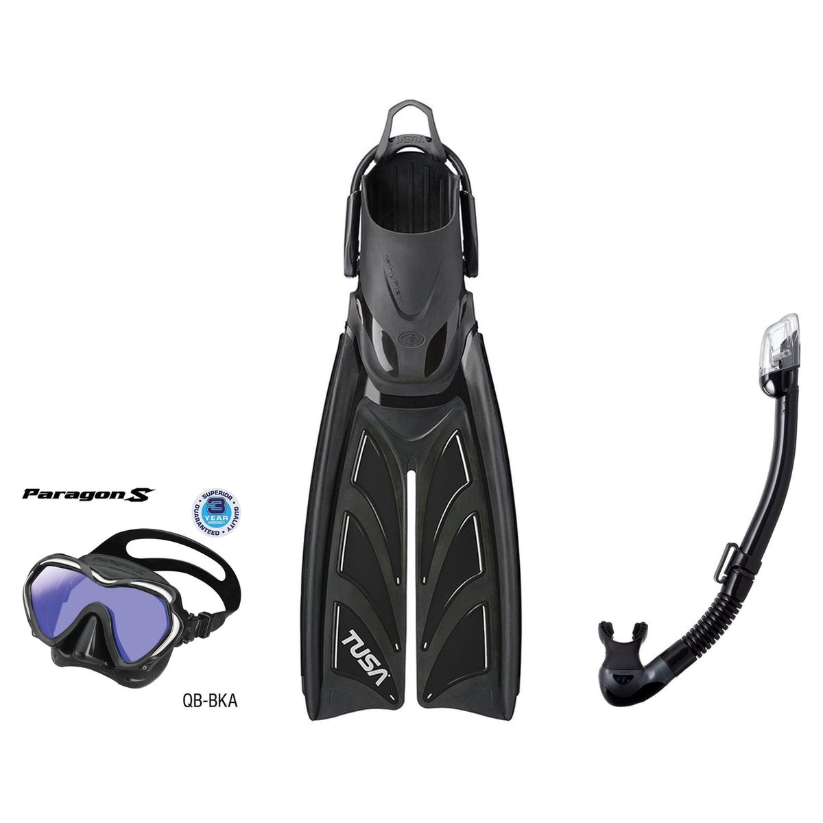 Tusa Mask Fin Snorkel Package – Paragon S Single Lens, Paragon Professional or Zensee Pro Mask + Hyperdry Elite II Snorkel +…