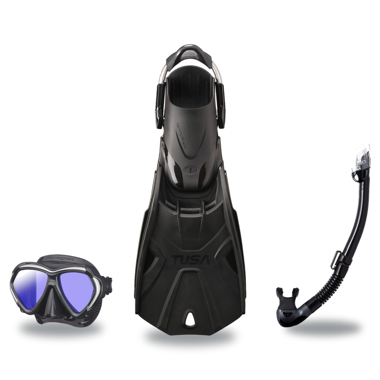 Tusa Mask Fin Snorkel Package – Paragon S Single Lens, Paragon Professional or Zensee Pro Mask + Hyperdry Elite II Snorkel +…