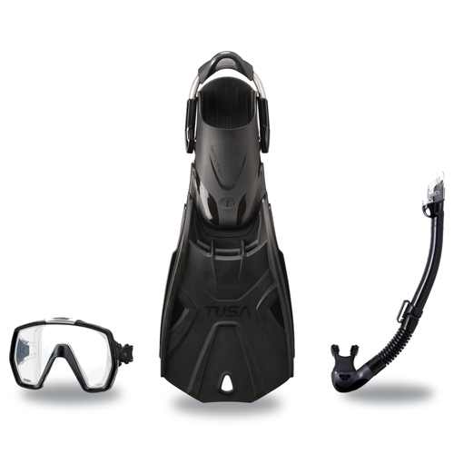 Tusa Mask Fin Snorkel Package – Freedom HD Single Lens, Zensee or Ino Mask + Hyperdry Elite II Snorkel + SF-0112 Tri-Force F…