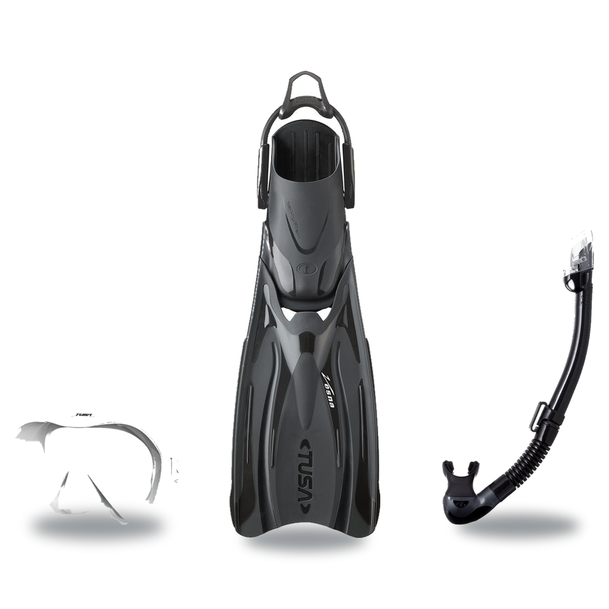 Tusa Mask Fin Snorkel Package – Freedom HD Single Lens, Zensee or Ino Mask + Hyperdry Elite II Snorkel + SF-0112 Tri-Force F…