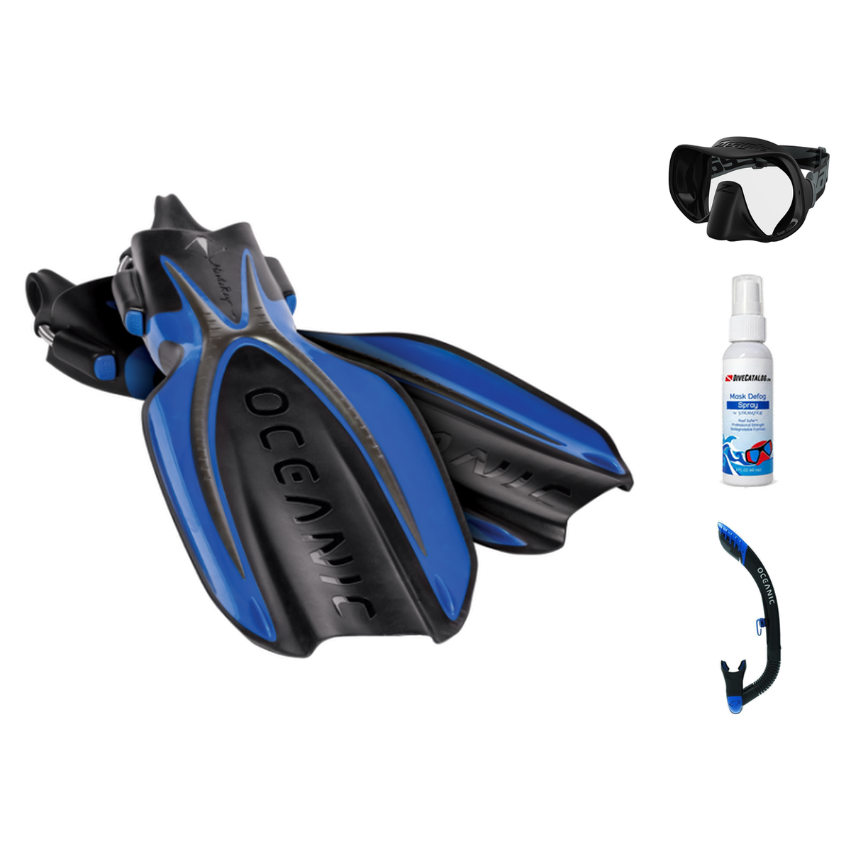 Zeagle Mask Fin Snorkel Package – Scope Mono, Venom or Mini Shadow Single Lens Mask + Ultra Dry 2 Snorkel + Recon Fins — Sco…