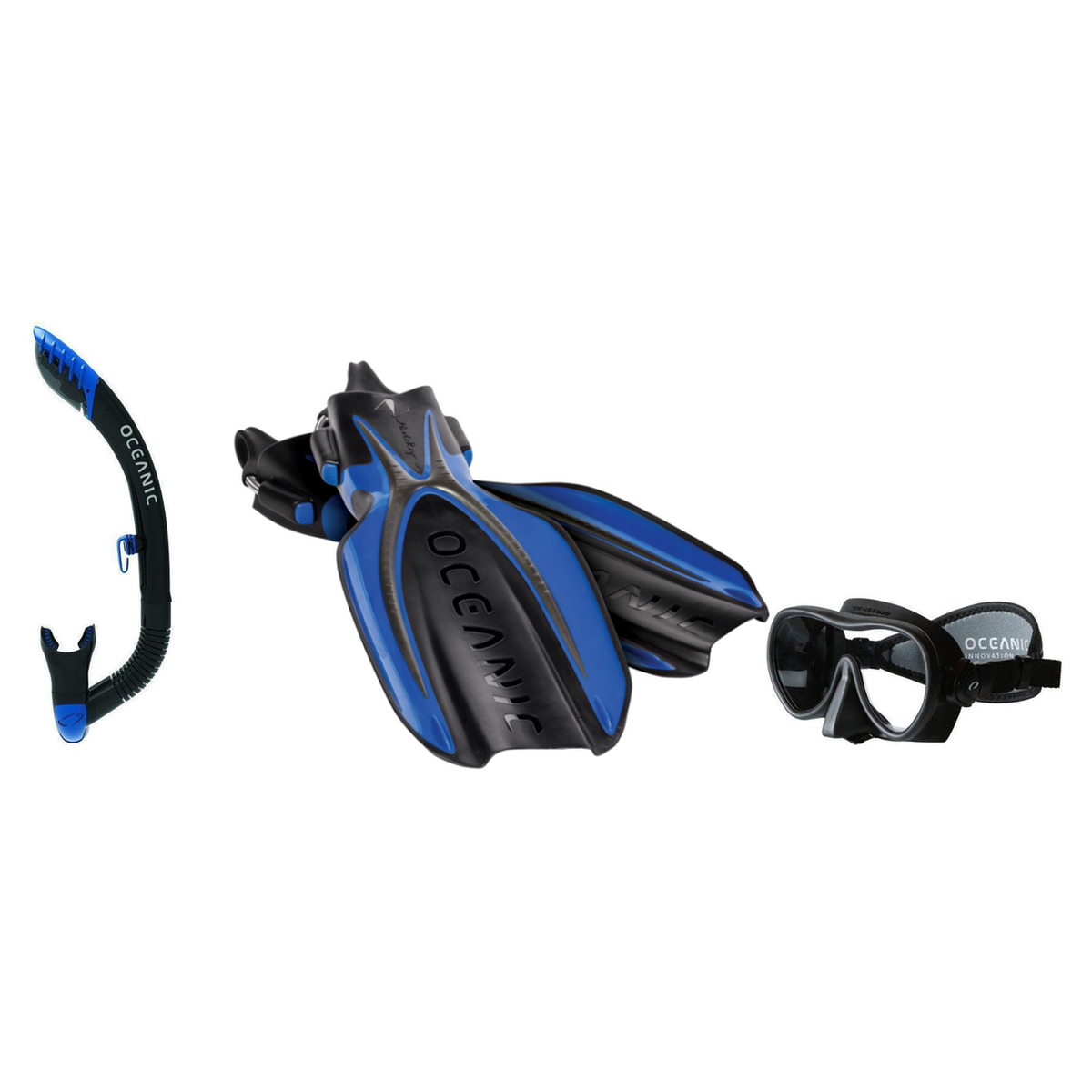 Oceanic Snorkeling Package – Shadow, Mini Shadow or Duo Mask + Ultra Dry 2 Snorkel + Manta Ray Fins — Mini Shadow – Compact…