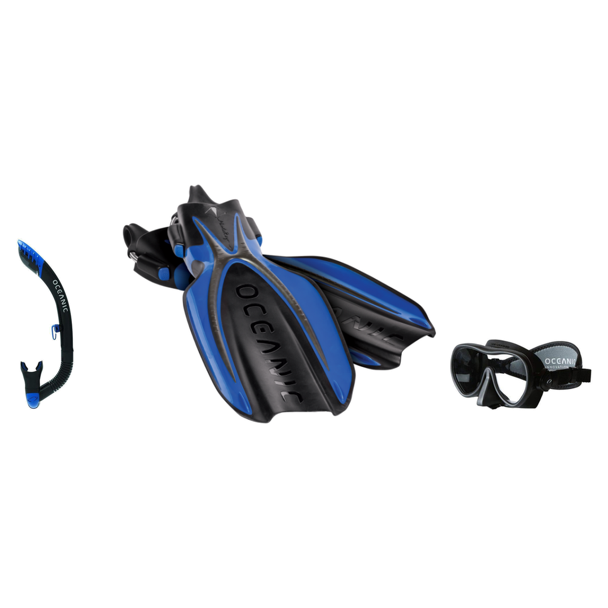 Oceanic Snorkeling Package – Shadow, Mini Shadow or Duo Mask + Ultra Dry 2 Snorkel + Manta Ray Fins — Mini Shadow – Compact…